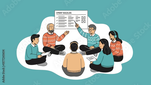Agile Team Meeting: Sprint Planning and Collaboration