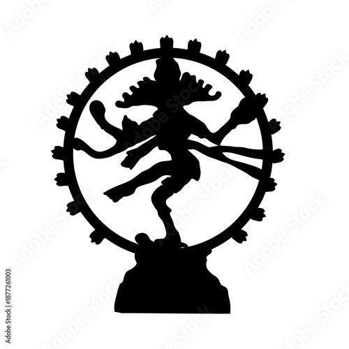 Nataraja Lord Shiva Cosmic Dance Silhouette Icon