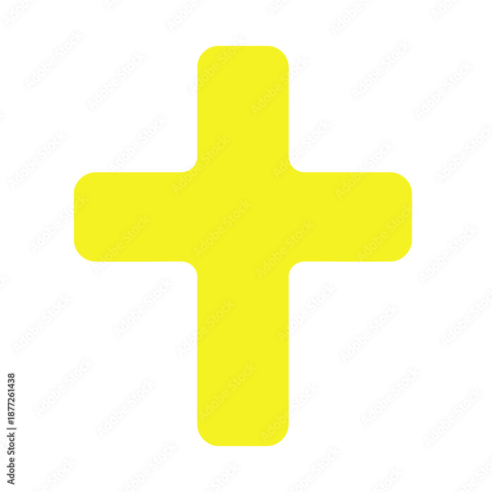 Obraz premium Yellow Cross UI Icon.