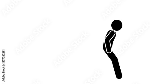 Animated stick figure jumping action loop.