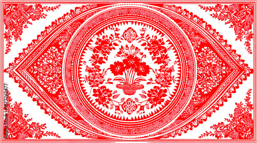 A Chinese Paper Cut Decoration Presents Decorative Festival Paper Craft Isolated on White PNG