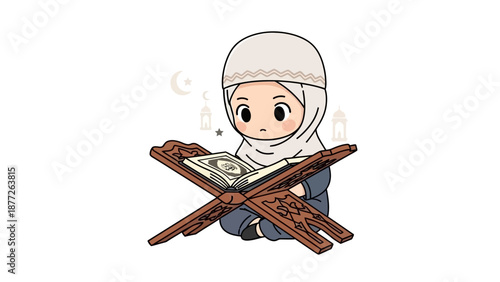 muslim child reading quran