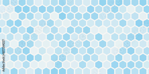Abstract blue hexagon banner background.