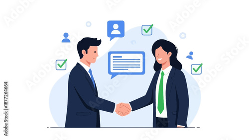 Business handshake agreement, successful partnership, meeting, teamwork, collaboration concept