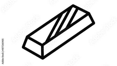Black line art icon representing a rectangular gold or silver bullion bar