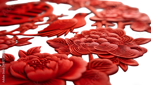 A Chinese Paper Cut Decoration Illustrates Symbolic Cultural Heritage Ornament Isolated on White PNG
