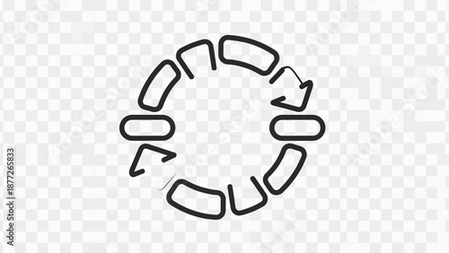 Circular arrows process cycle icon