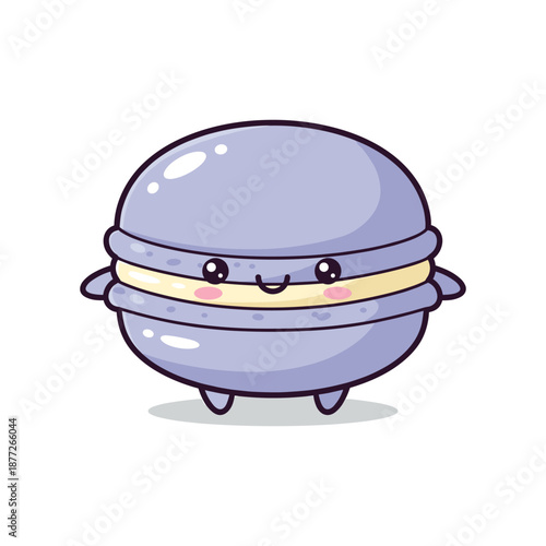 Adorable Cartoon Macaroon Character Illustration