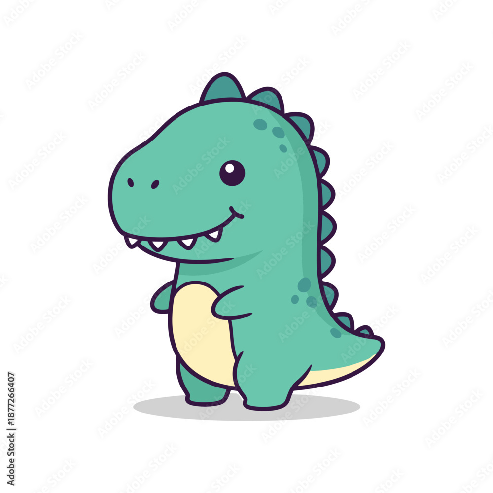 Fototapeta premium Cute Cartoon Dinosaur Illustration