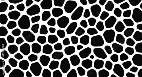 Abstract giraffe skin pattern vector background black and white animal print texture for fashion and surface design