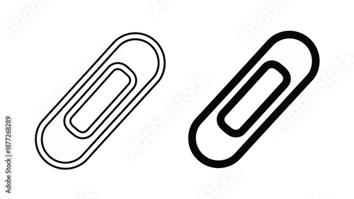 Two styles of office paperclip icons shown side by side comparison