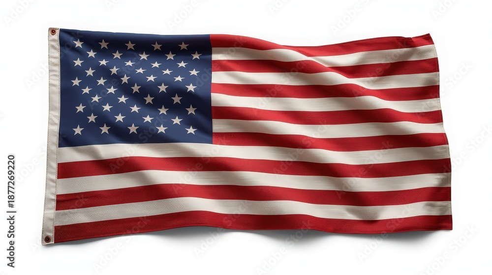 Fototapeta premium The American flag represents freedom and patriotism with its iconic stars and stripes