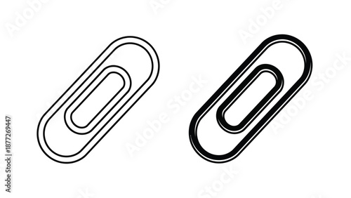 Black and white paperclip icons displayed side by side for comparison