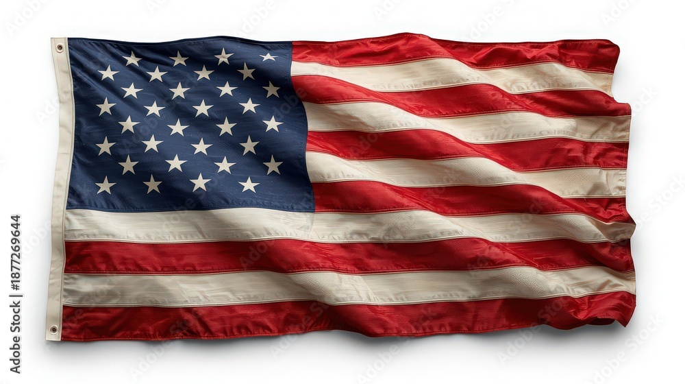 Obraz premium The American flag represents freedom and patriotism with its iconic stars and stripes