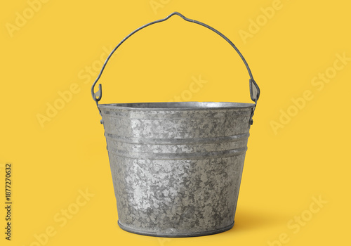 Galvanized metal bucket on ...