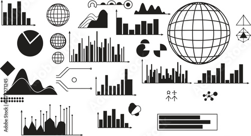 Infographic elements for business data analysis and global statistics