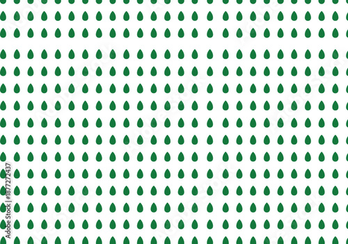 Green raindrop pattern seamless vector background with minimal repeated water drop shapes for modern design