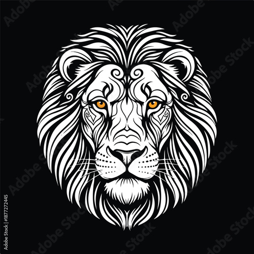 Mysterious Lion Head Illustration