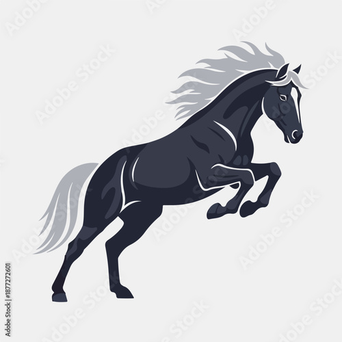 Dynamic Rearing Horse Illustration