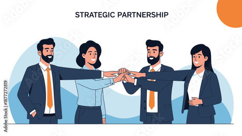 Diverse Business Team Fists Together, Strategic Partnership Concept