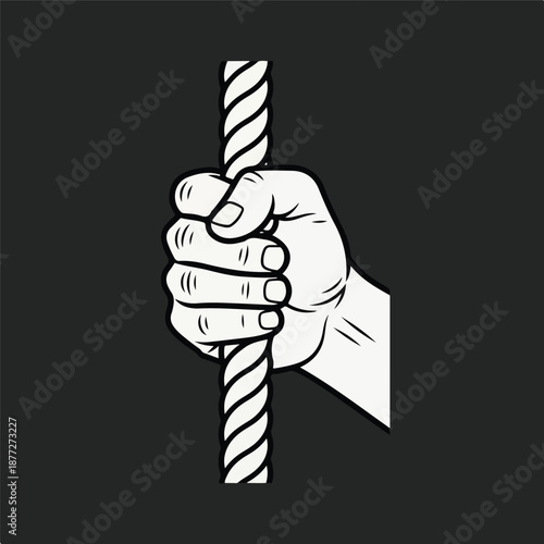 Hand holding a rope