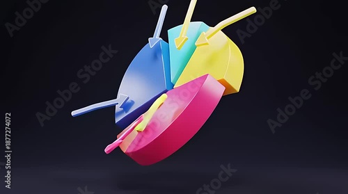 3D Pie Chart Business Data Analysis.