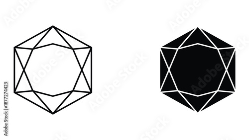 Geometric shapes with dodecagon and white background