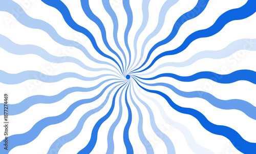 Vintage grunge colorful blue twisted spiral retro burst background vector. Groovy hippie 70s backgrounds. Waves, swirl, twirl pattern.eps10