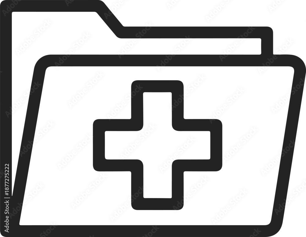 Obraz premium Medical folder icon representing patient records and healthcare files