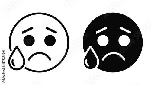 Crying angry face emoji illustration
