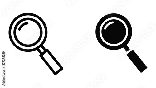 Magnifying glass icon set