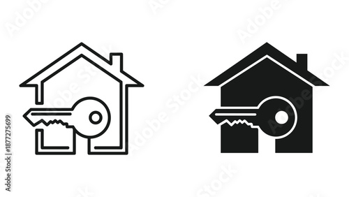House key icon set