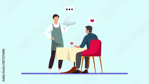 Wallpaper Mural Animated video of goal personal touch serving guests well. Personal Touch concept. Full length animation illustration. High quality 4k footage Torontodigital.ca