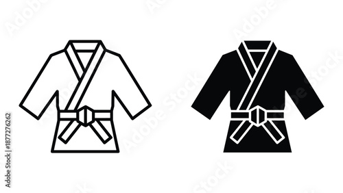 Martial arts uniform illustration set