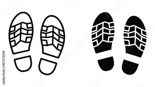 Shoe print illustration on white background