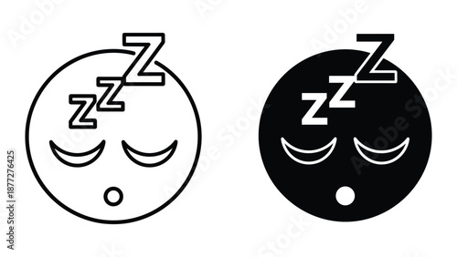 Sleeping face emoji icon set