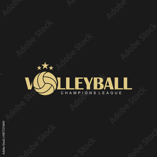 volleyball logo badge simple vector