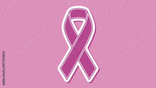 Pink Ribbon Symbol for Breast Cancer Awareness and Support Campaign, Representing Health, Hope, and Solidarity in the Global Fight Against Disease and for Early Detection