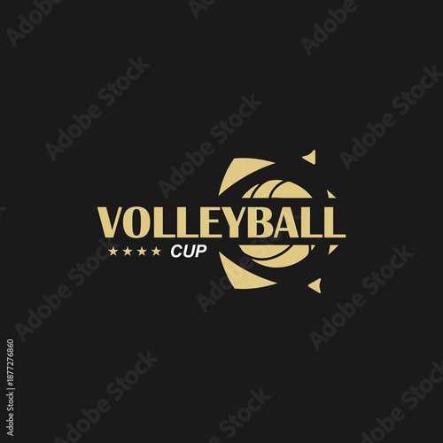 volleyball logo badge simple vector