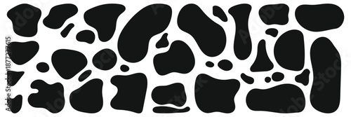 Abstract organic blob shapes with fluid wavy curves and soft liquid doodle elements in modern oval vector style