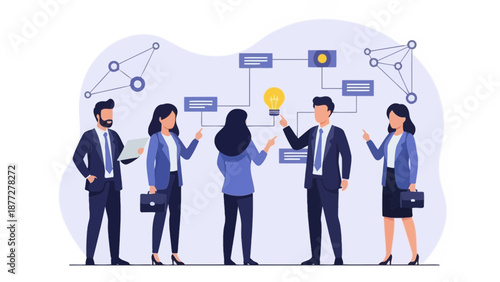 Business Team Brainstorming Idea Generating Lightbulb Collaboration