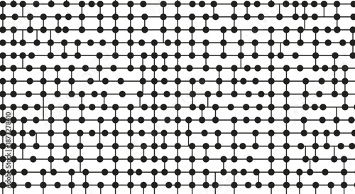 Abstract geometric grid pattern with dots and connecting lines for modern background, textile, and minimal design applications