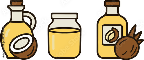 Coconut Oil Products Illustration