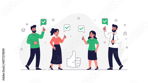 Teamwork agreement, positive feedback, thumbs up, success, business concept