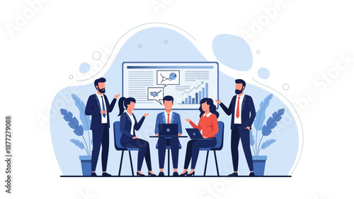 Business Team Collaborating On Project Strategy Meeting