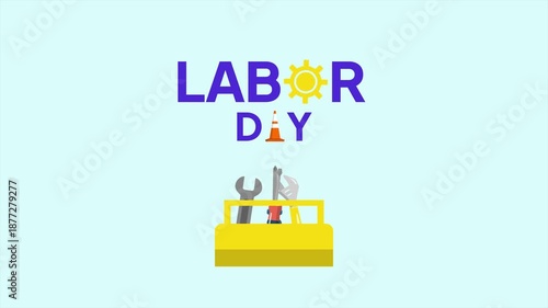 Wallpaper Mural Animated video of goal celebrating labor day. Labor Day concept. Full length animation illustration. High quality 4k footage Torontodigital.ca