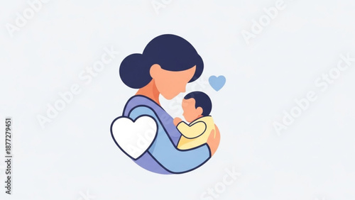 Mother holding baby close with love and care