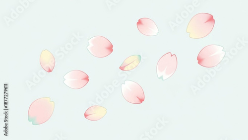 Delicate pink petals falling softly against a light background
