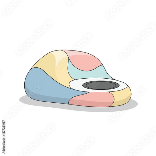 Comfortable colorful lounge chair with modern and ergonomic design in pastel shades perfect for