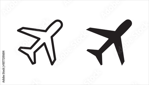 Trendy plane icon set,  vector, illustration symbol template in outline style. Suitable for many purposes